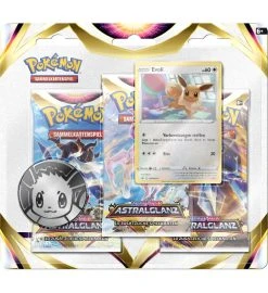 The Pokemon Company International Pokemon Schwert & Schild - Astralglanz - 3-Pack-Blister Evoli