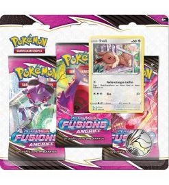 The Pokemon Company International Pokemon Schwert & Schild - Fusionsangriff - 3-Pack-Blister Evoli