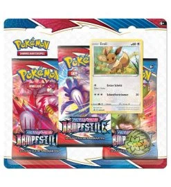 The Pokemon Company International Pokemon Schwert & Schild 5 - Kampfstile - 3-Pack-Blister Evoli