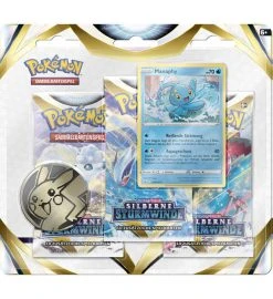 The Pokemon Company International Pokemon Schwert & Schild - Silberne Sturmwinde - 3-Pack-Blister Manaphy