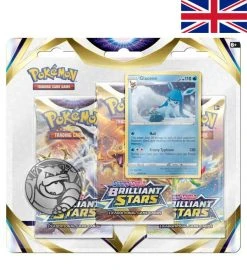 The Pokemon Company International Pokemon Sword & Shield - Brilliant Stars - 3-Pack-Blister Glaceon ENGLISCH