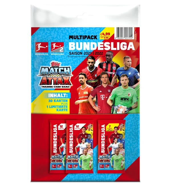 Topps Bundesliga Match Attax 2021/22 - Multipack Mit 31 Karten 1 Topps Bundesliga Match Attax 2021/22 - Multipack Mit 31 Karten