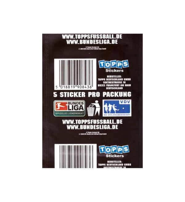 Topps Bundesliga Sticker 2009 / 2010 10 Tüten 2 Topps Bundesliga Sticker 2009 / 2010 10 Tüten – Bild 2